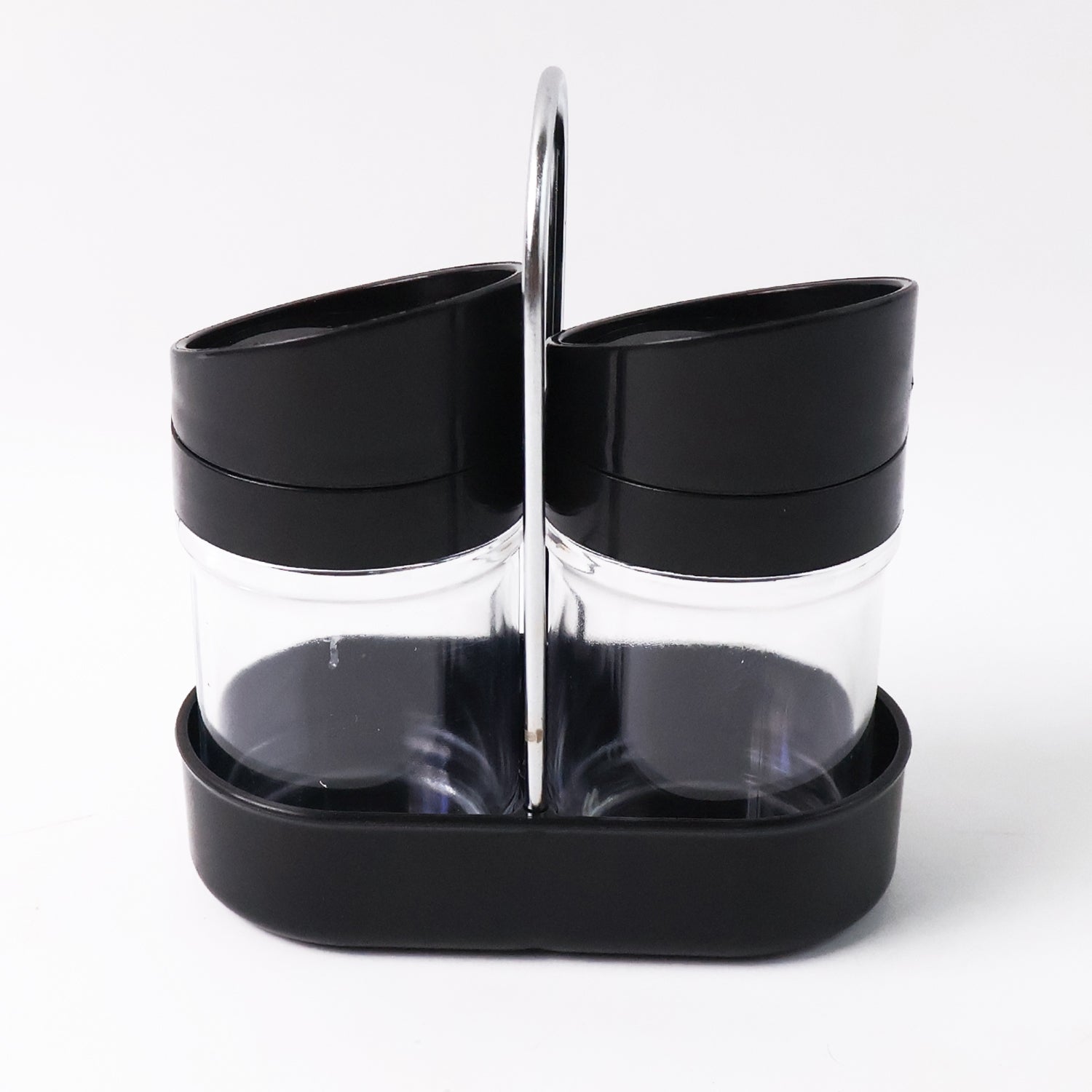 Apex Helix Salt N Pepper 2-piece Plastic Jar Set With Stand Apex Helix Salt N Pepper 2-piece Plastic Jar Set With Stand